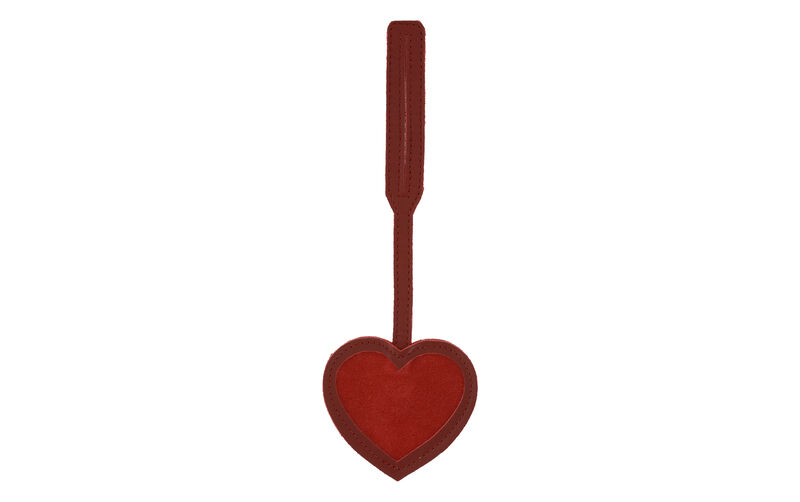 Red Suede Heart Bag Charm, , large